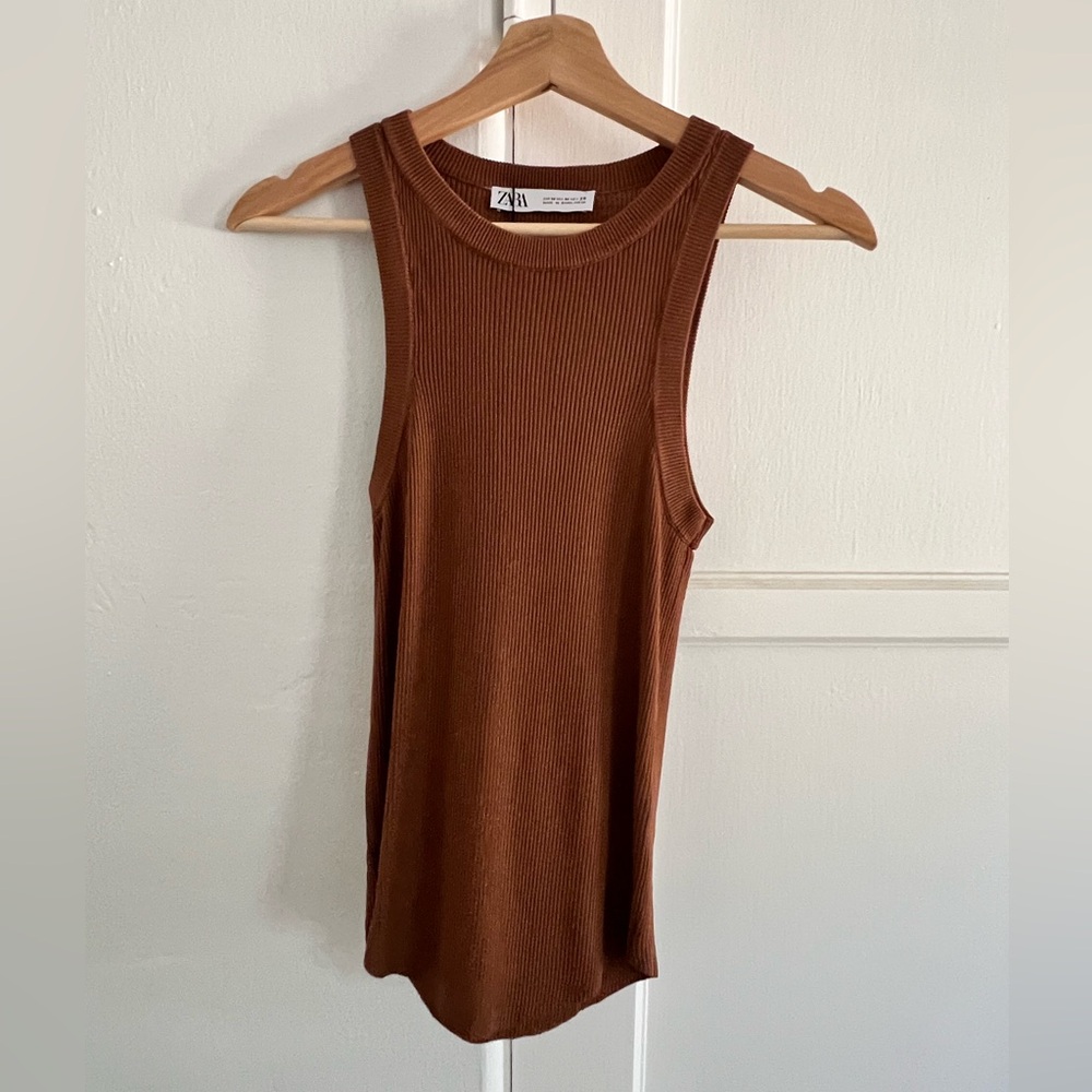 CLOSET CLOSING Zara Brown Knit Tank NWT